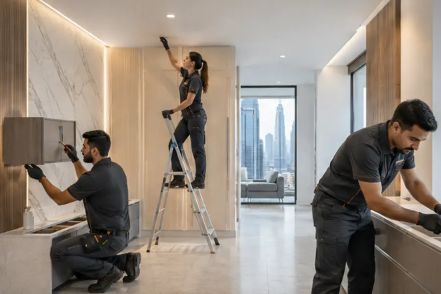 Modern interior undergoing a professional fit-out